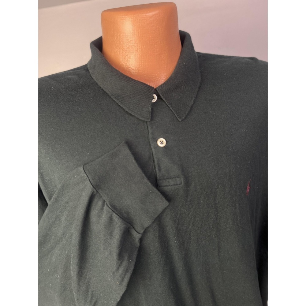 Polo By Ralph Lauren Polo Shirt Mens 2XL BLACK Pima Cotton Long Sleeve Knit